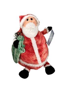 Vtg Commonwealth 2001 Plush Santa Claus Christmas Green Bag Original Tags READ